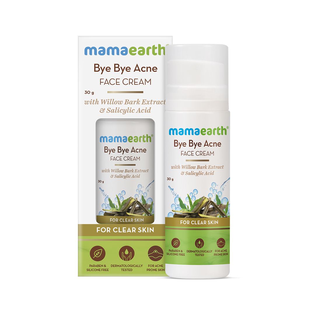 Mamaearth Bye Bye Acne Face Cream with Willow Bark Extract & Salicylic Acid For Clear Skin, 30g - Image 2 - Buy from Indicrest