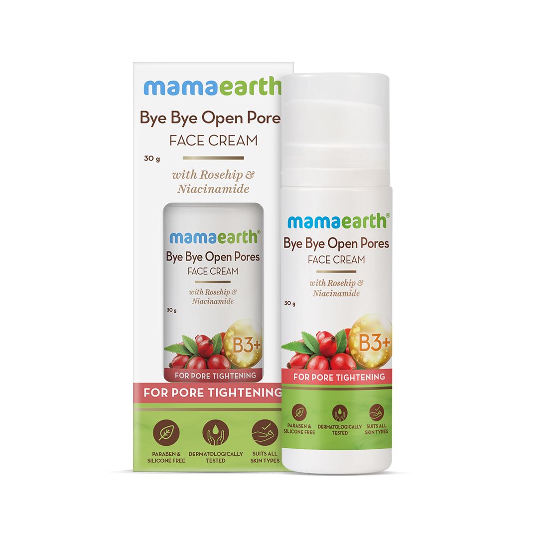 Mamaearth Bye Bye Open Pores Face Cream with Rosehip & Niacinamide For Pore Tightening, 30g - Image 2 - Buy from Indicrest