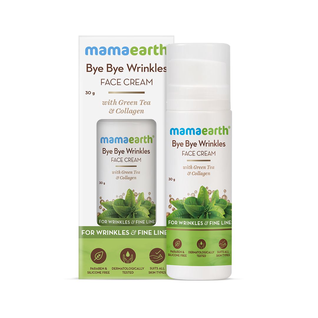 Mamaearth Bye Bye Wrinkles Face Cream with Green Tea & Collagen for Wrinkles & Fine Lines, 30g - Image 8 - Buy from Indicrest