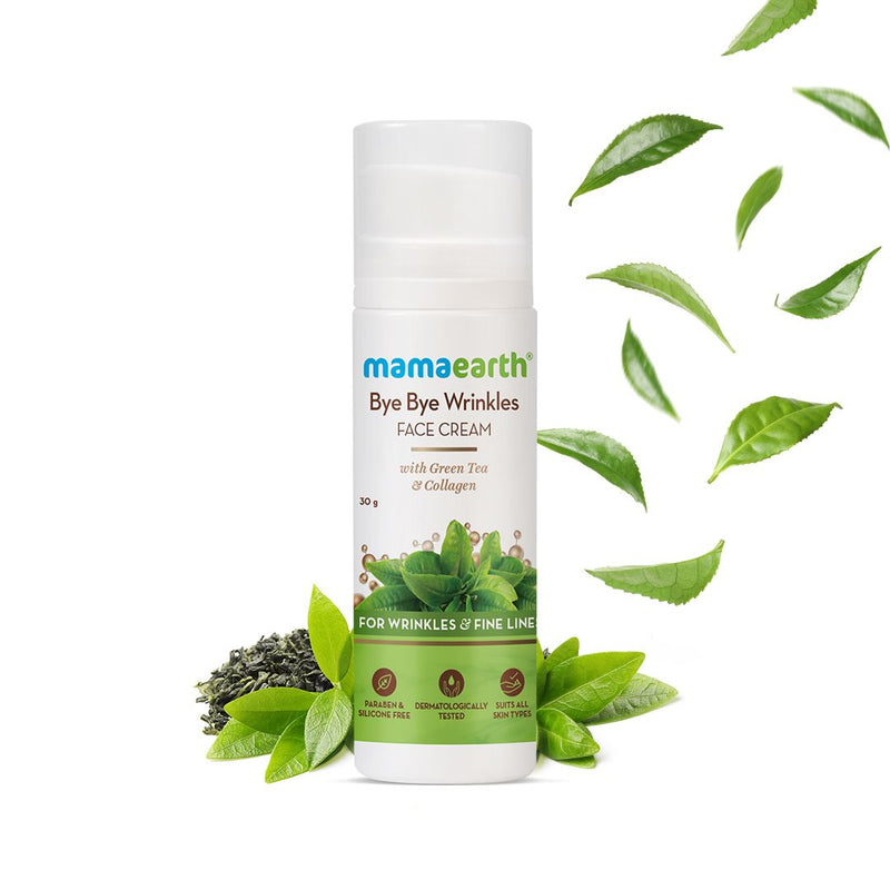 Mamaearth Bye Bye Wrinkles Face Cream with Green Tea & Collagen for Wrinkles & Fine Lines, 30g - Buy from Indicrest