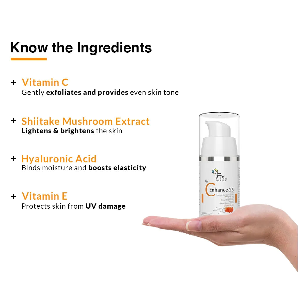 Fixderma C Enhance-25 Serum | Purest Form of 25% Vitamin C for A Dewy Glow, 15g - Image 5 - Buy from Indicrest