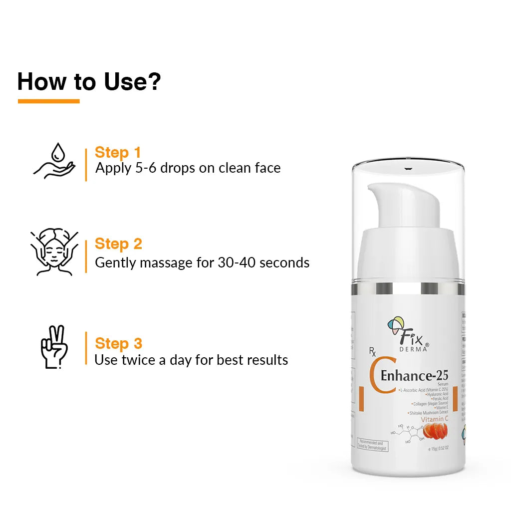 Fixderma C Enhance-25 Serum | Purest Form of 25% Vitamin C for A Dewy Glow, 15g - Image 6 - Buy from Indicrest
