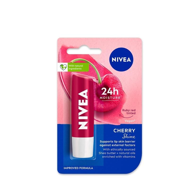 Nivea Fruity Blackberry Shine + Cherry Shine Lip Balm Combo, 2 pieces Buy at Indicrest Image 2