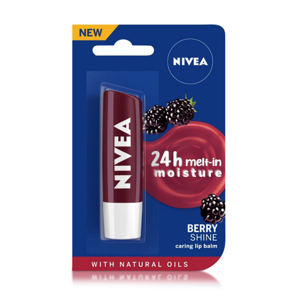 Nivea Fruity Blackberry Shine + Cherry Shine Lip Balm Combo, 2 pieces Buy at Indicrest Image 3