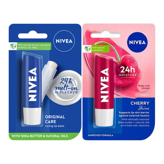Nivea Fruity Cherry Shine + Original Care Lip Balm Combo, 2 pieces Buy at Indicrest