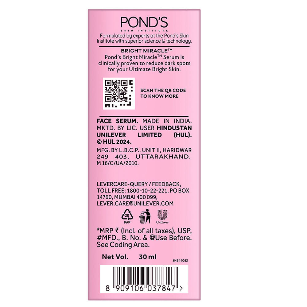 Pond’s Bright Miracle Ultimate Brightening Serum with Niasorcinol, 100X better than Vit C, 28ml Buy at Indicrest Image 11