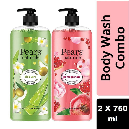 Pears Naturale Detoxifying Aloevera + Brightening Pomegranate Bodywash Combo, 2 pieces Buy at Indicrest
