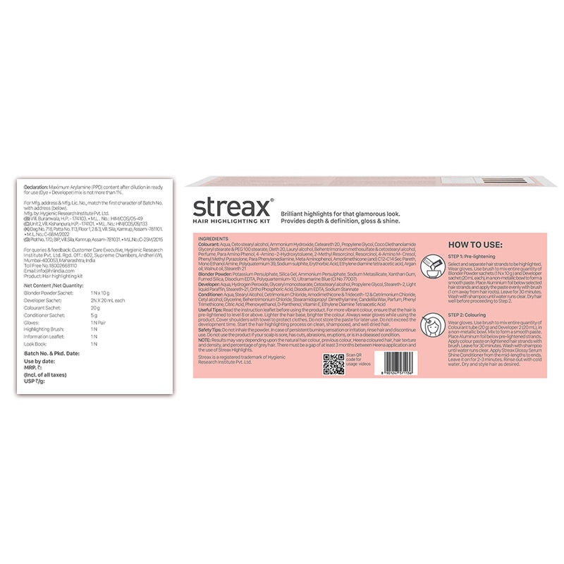 Streax Hair Colour Highlighting Kit - Soft Blonde, 75g Buy at Indicrest Image 7