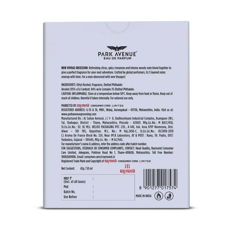 Park Avenue Voyage Obsession Eau De Perfume For Him, 50ml