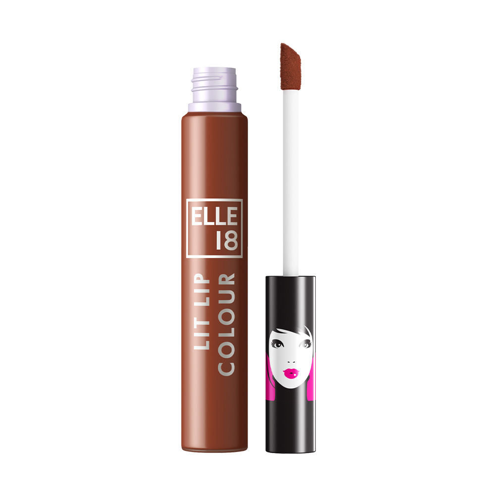 Elle 18 Liquid Lip Color Lipstick 16hr Long Lasting, Smudgeproof, Transferproof Matte - Nutty Latte, 5.6ml Buy at Indicrest Image 8