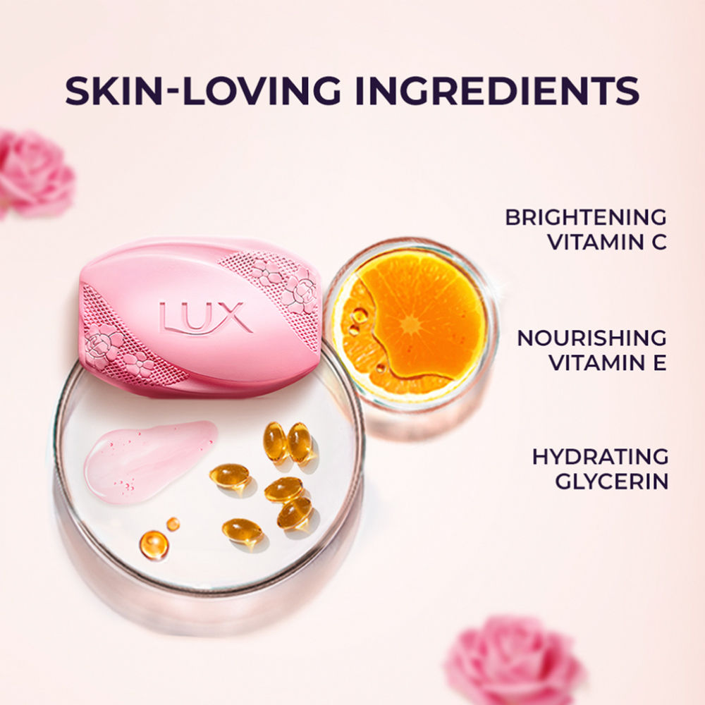 Lux Even-Toned Glow Bathing Soap Infused With Vitamin C & E - (Buy 4 Get 1 Free), 750g Buy at Indicrest Image 4