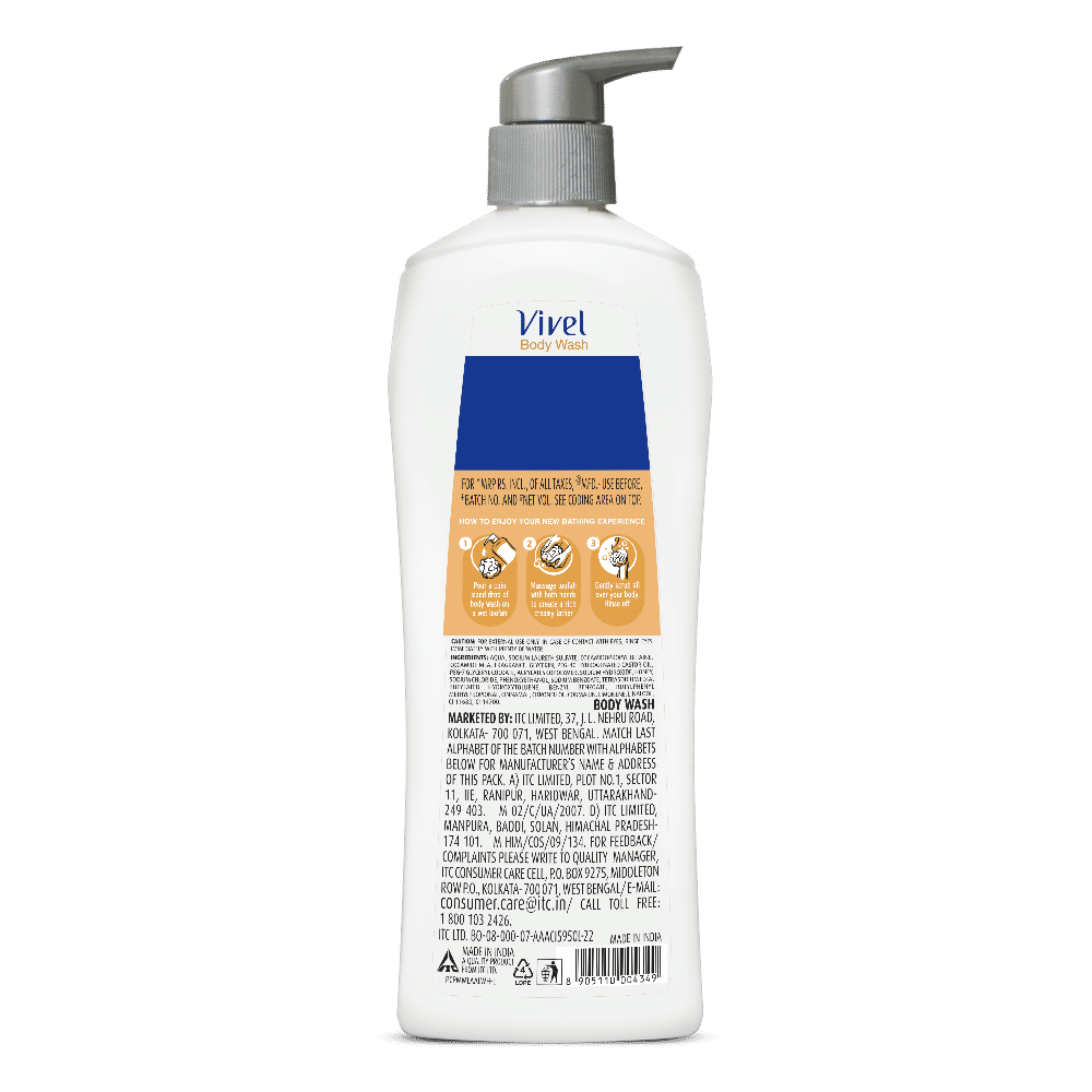 Vivel Moisturizing Body Wash Glycerin & Honey Pump Bottle Shower Gel for Soft Glowing Skin, 500ml Buy at Indicrest Image 5