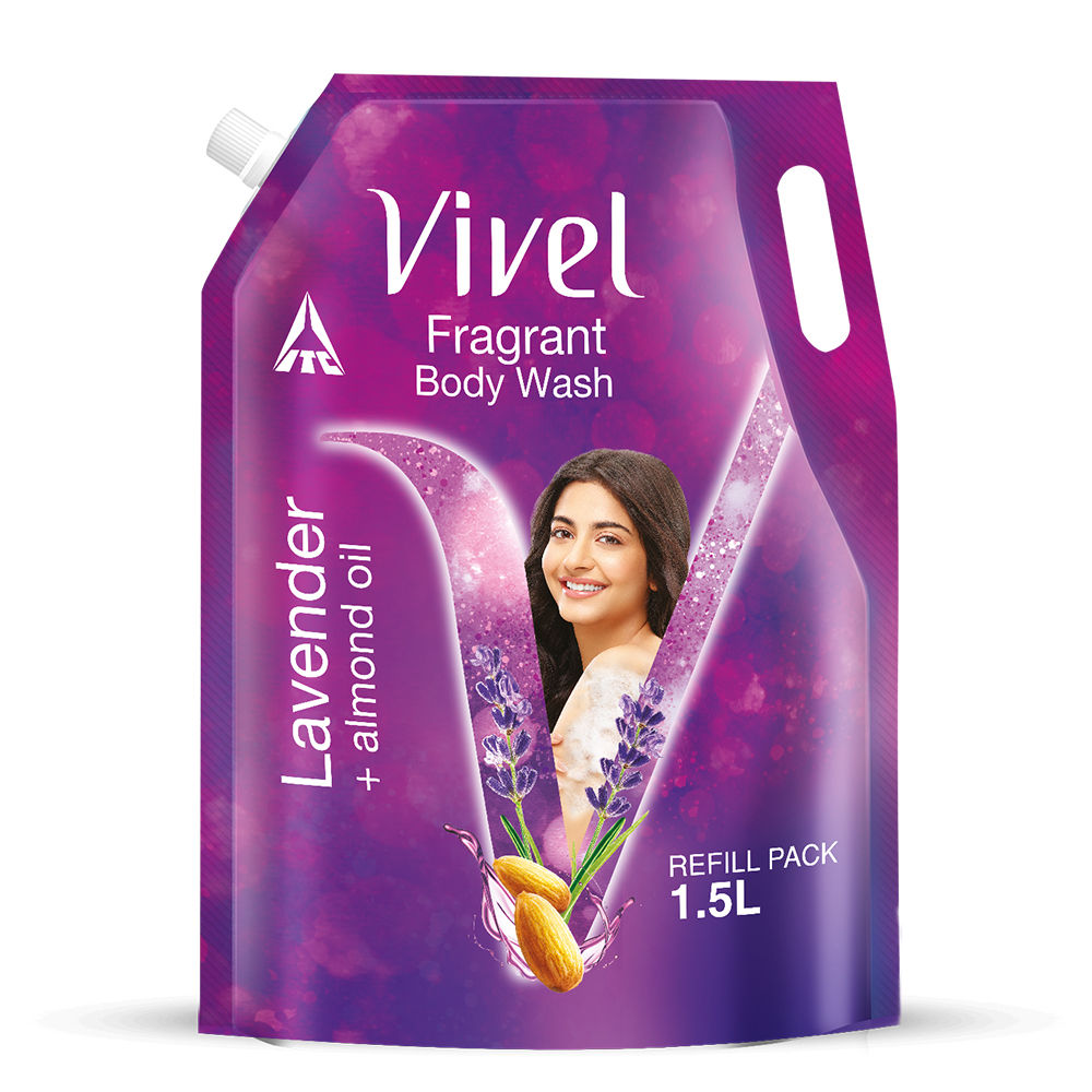 Vivel Fragrant Body Wash Lavender & Almond Oil Shower Gel Supersaver XL Refill Pouch, 1500ml Buy at Indicrest Image 8