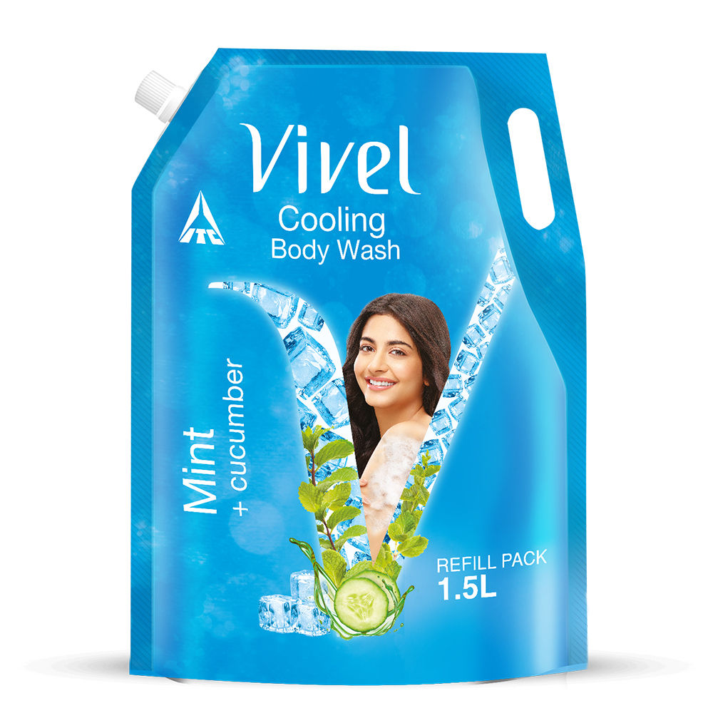 Vivel Cooling Body Wash Mint & Cucumber Moisturizing Shower Gel Supersaver XL Refill Pouch, 1500ml Buy at Indicrest Image 7
