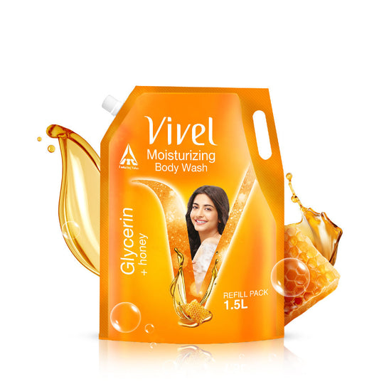 Vivel Moisturizing Body Wash Glycerin & Honey Shower Gel Supersaver XL Refill Pouch, 1500ml Buy at Indicrest