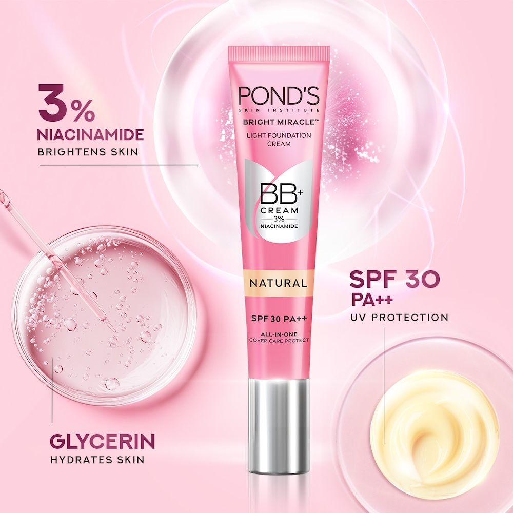 Pond’s Bb+ Cream Instant Spot Coverage + Light Make-up Glow SPF 30 PA++ Natural, 18g Buy at Indicrest Image 5