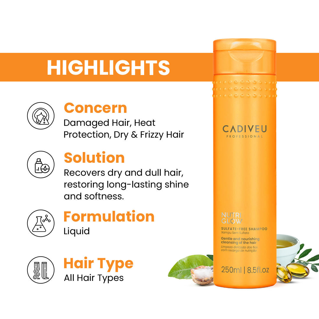 CADIVEU Nutri Glow Sulfate - Free Shampoo (250ml) - Image 3 - Buy from Indicrest
