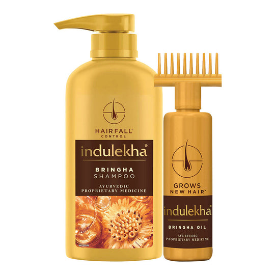 Indulekha Bringha Hair Oil + Shampoo Combo, 2 pieces