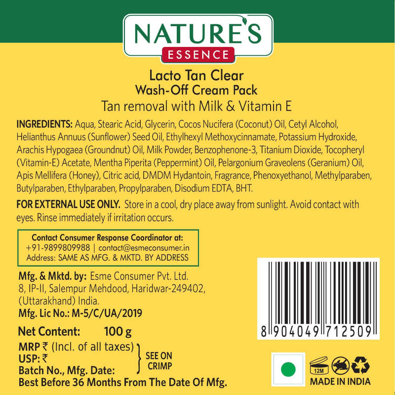 Nature's Essence Lacto Tan Clear, 100g Buy at Indicrest Image 7