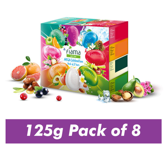 Fiama Gel Bar Mega Celebration Pack, Variety Pack, Safe On Skin (Pack of 8), 1 kg Buy at Indicrest