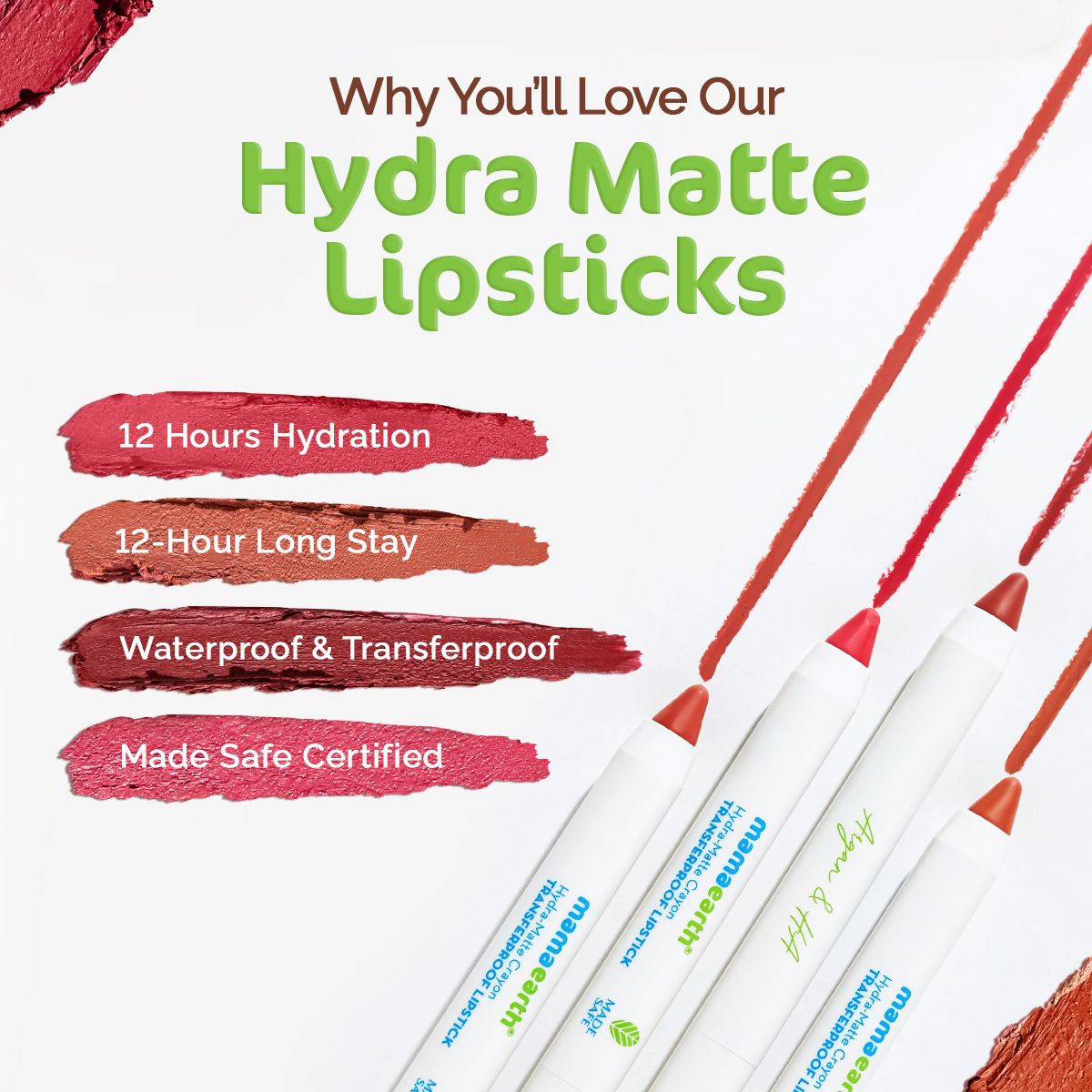 Mamaearth Hydra-Matte Crayon Transferproof Lipstick, 2.4g, Cafe Latte Nude - Image 4 - Buy from Indicrest