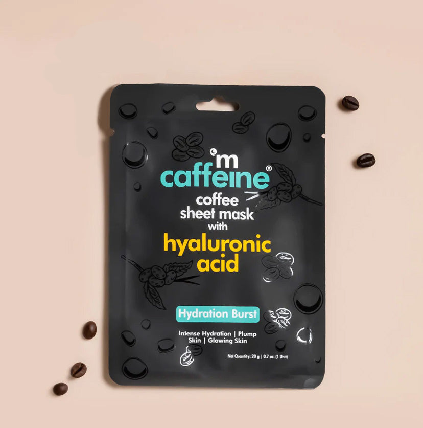 Mcaffeine Hyaluronic Acid Coffee Sheet Mask for Hydration Burst, 20g - Buy from Indicrest