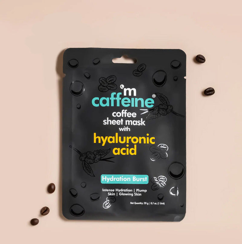 Mcaffeine Hyaluronic Acid Coffee Sheet Mask for Hydration Burst, 20g - Buy from Indicrest