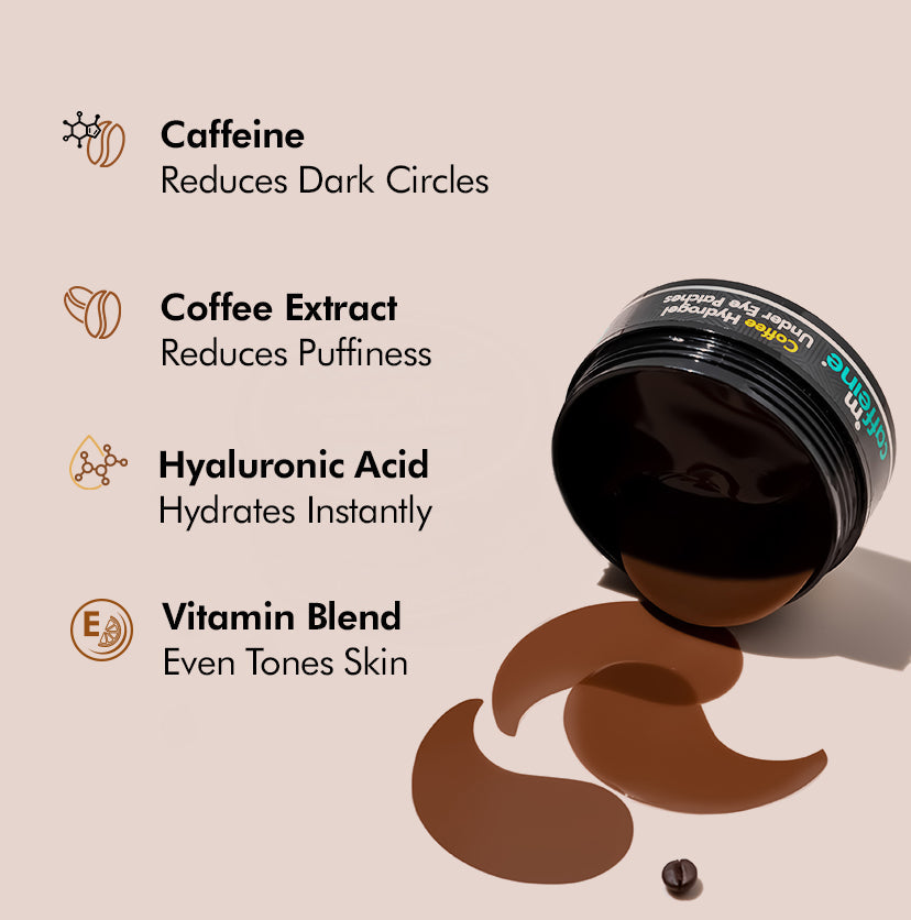 Mcaffeine Coffee Hydro gel Under Eye Patches with Caffeine & HA , 30 Pairs - Image 5 - Buy from Indicrest