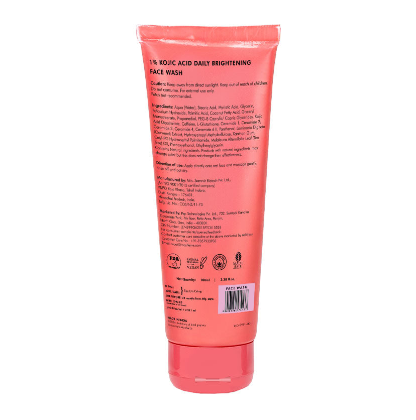 Mcaffeine Brightening Face Wash - 1% Kojic Acid & glutathione, 100ml - Image 11 - Buy from Indicrest
