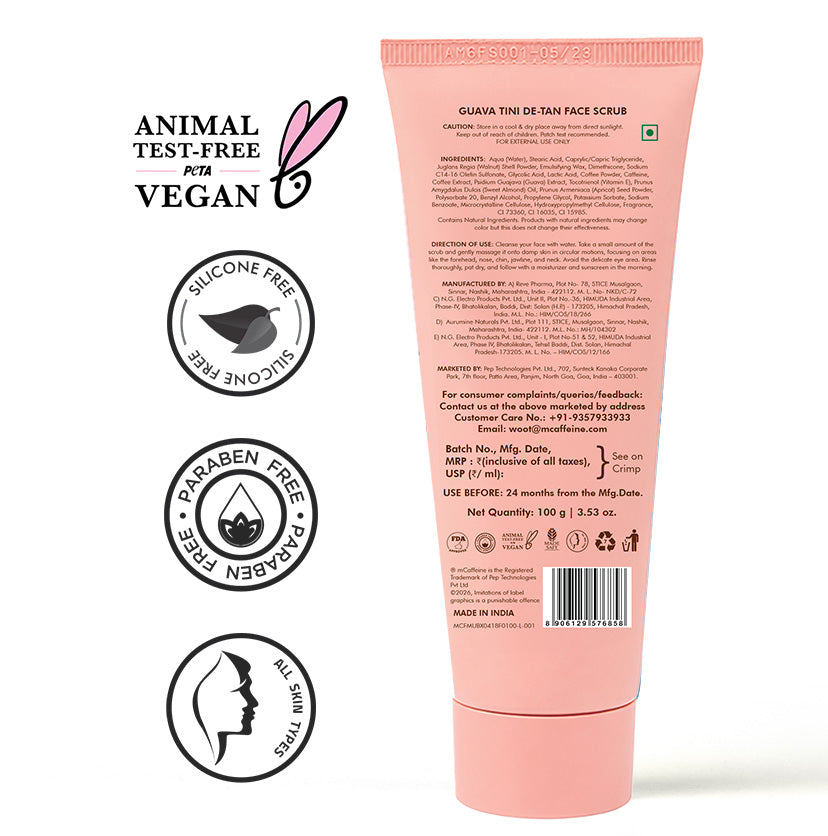 Mcaffeine Guava Tini De-Tan Face Scrub, 100g - Image 11 - Buy from Indicrest