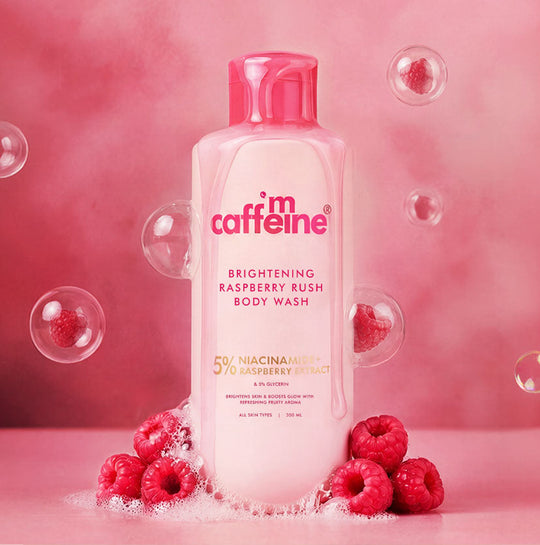 Mcaffeine Brightening Body Wash | 5% Niacinamide & Raspberry Extracts, 300ml - Buy from Indicrest