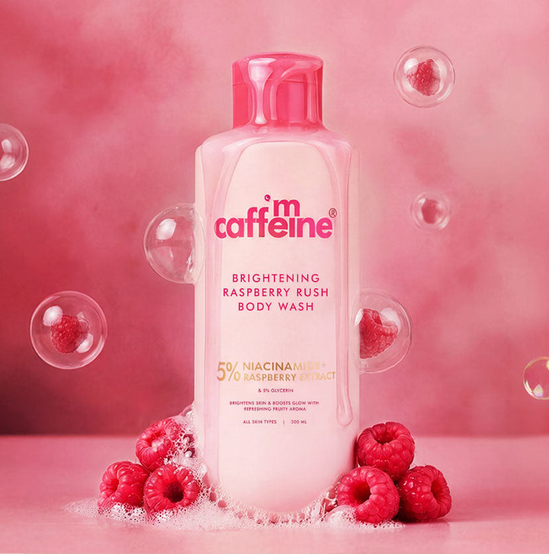 Mcaffeine Brightening Body Wash | 5% Niacinamide & Raspberry Extracts, 300ml - Buy from Indicrest