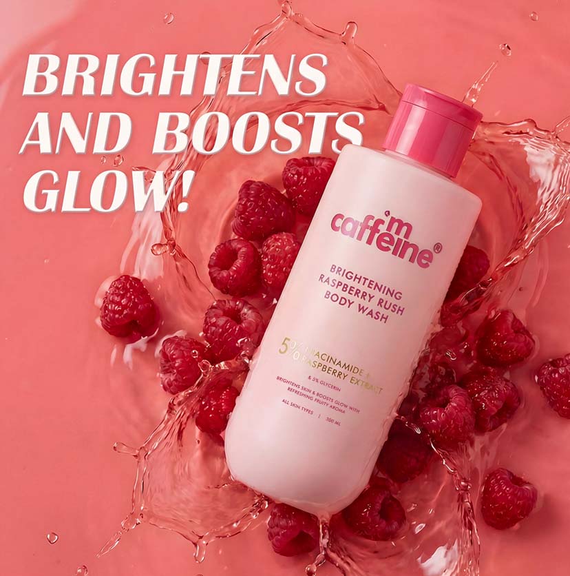 Mcaffeine Brightening Body Wash | 5% Niacinamide & Raspberry Extracts, 300ml - Image 2 - Buy from Indicrest