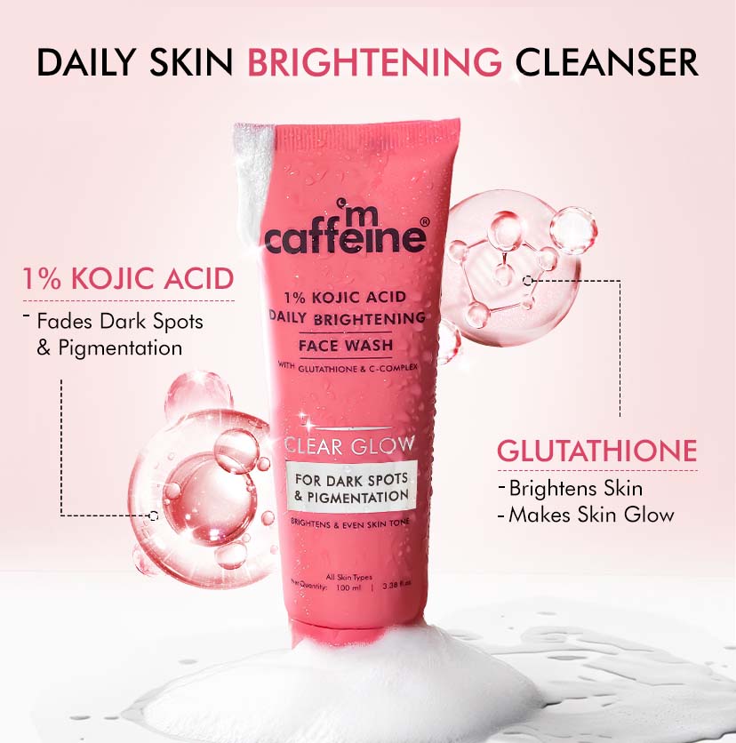 Mcaffeine Brightening Face Wash - 1% Kojic Acid & glutathione, 100ml - Image 3 - Buy from Indicrest