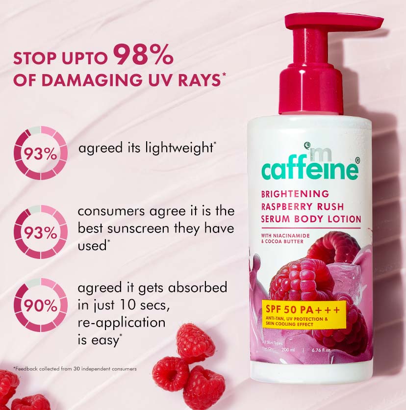Mcaffeine Brightening Sunscreen SPF 50 PA+++ Lotion, 200ml - Image 5 - Buy from Indicrest