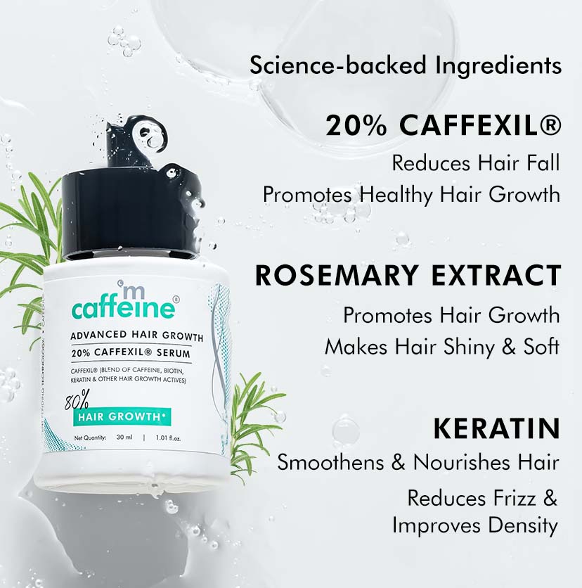 Mcaffeine Advanced Hairgrowth 20% Caffexil® Hair Serum, 30ml - Image 3 - Buy from Indicrest