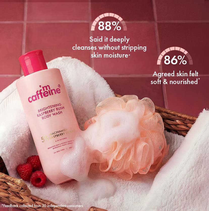 Mcaffeine Brightening Body Wash | 5% Niacinamide & Raspberry Extracts, 300ml - Image 5 - Buy from Indicrest