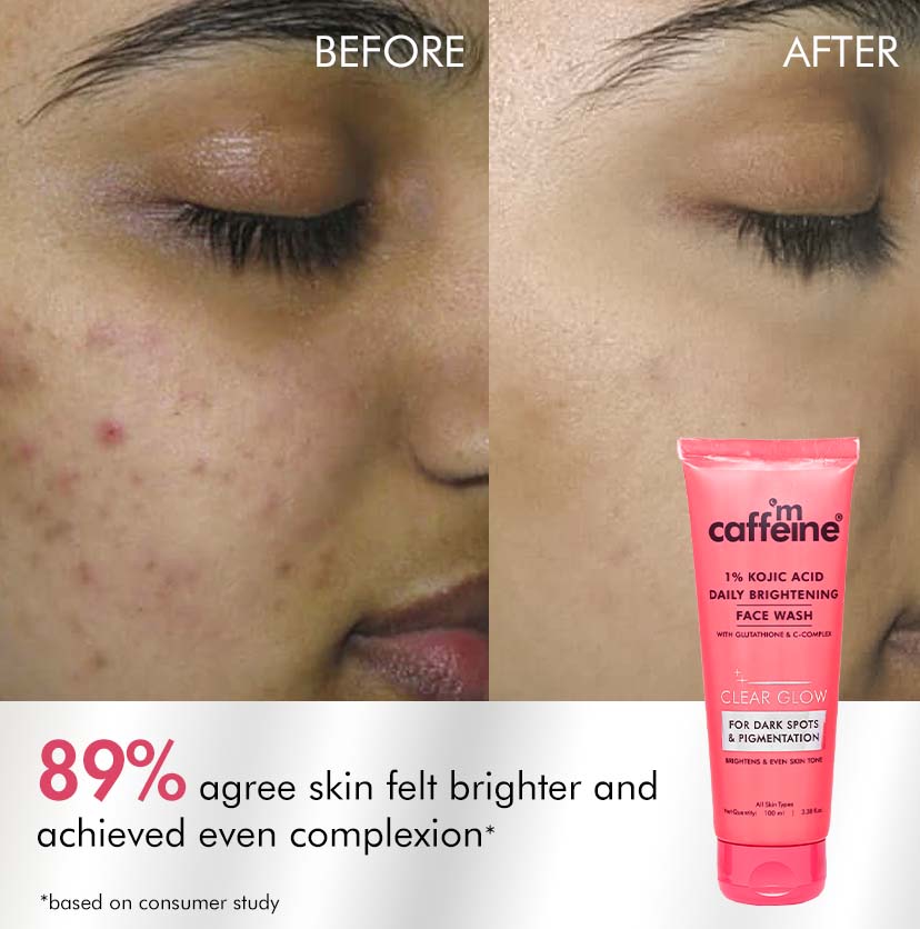 Mcaffeine Brightening Face Wash - 1% Kojic Acid & glutathione, 100ml - Image 6 - Buy from Indicrest