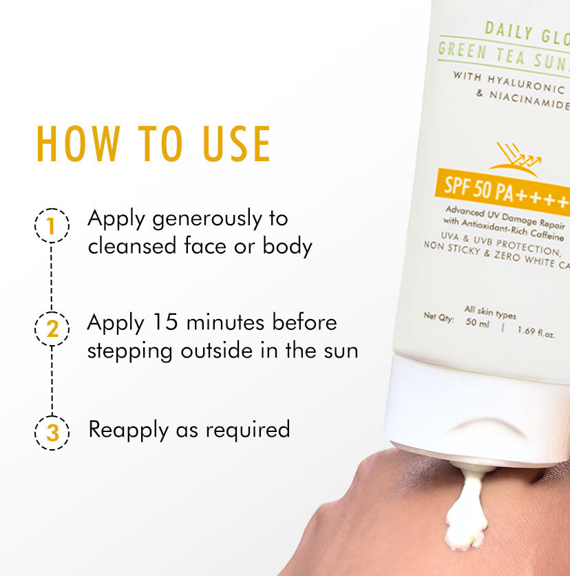 Mcaffeine Green Tea Sunscreen SPF 50 PA++++ with Niacinamide, 50ml - Image 6 - Buy from Indicrest