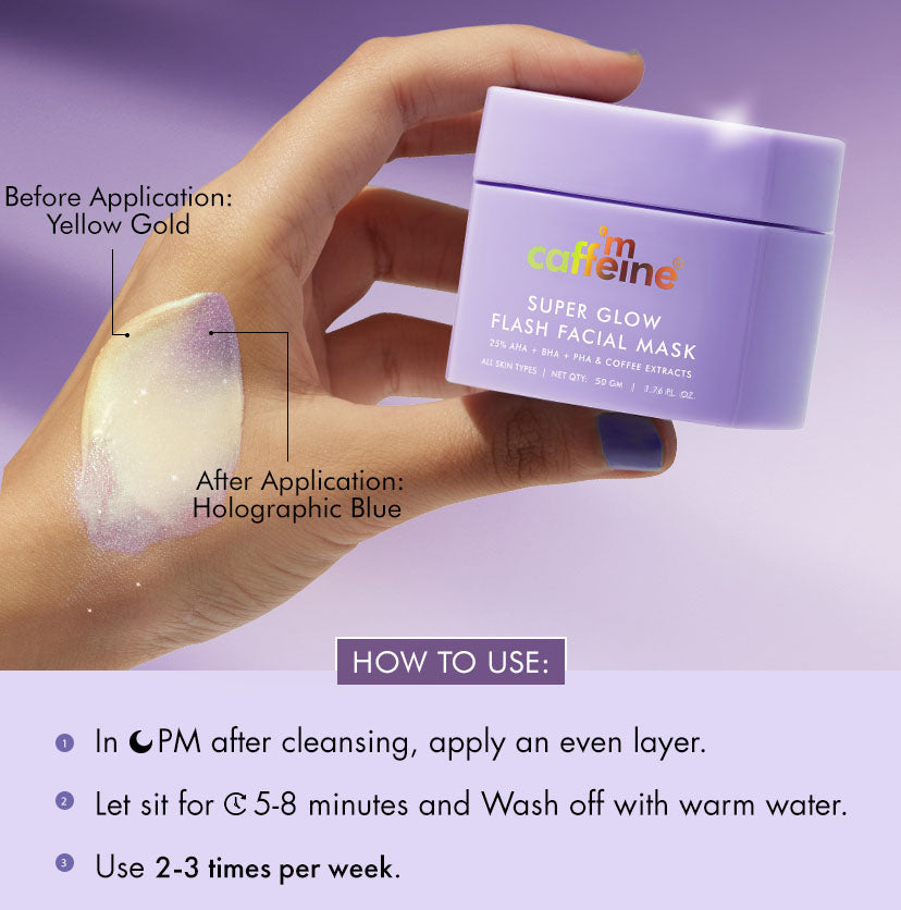 Mcaffeine Superglow Flash Facial 25% AHA+BHA+PHA Face Mask, 50g - Image 7 - Buy from Indicrest