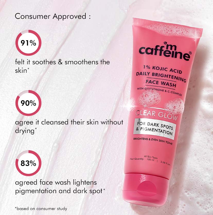 Mcaffeine Brightening Face Wash - 1% Kojic Acid & glutathione, 100ml - Image 7 - Buy from Indicrest