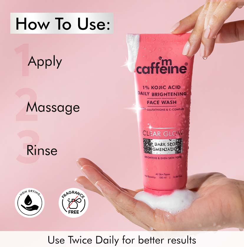 Mcaffeine Brightening Face Wash - 1% Kojic Acid & glutathione, 100ml - Image 8 - Buy from Indicrest