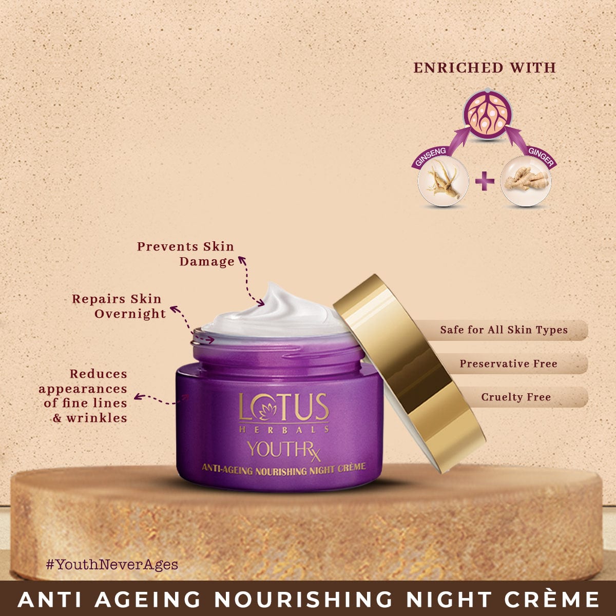 Lotus Herbals YouthRx Age Control Pack, Serum + Creme 30ml + Day Creme 50g + Night Creme 50g