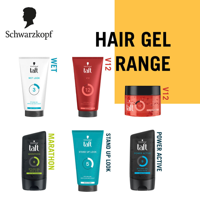 Schwarzkopf Taft Power V12 Hair Gel With Speed Hold Technology, Non-Stick & Easy To Wash Off, 150ml Buy at Indicrest Image 6