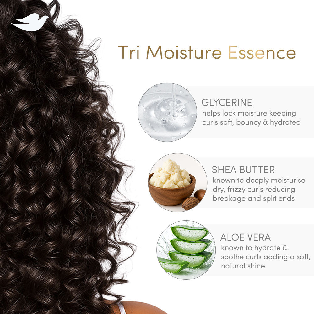 Dove Beautiful Curls Sulphate Free Hydrating Shampoo, With Tri-Moisture Essence For, Bouncy Curls, 380ml Buy at Indicrest Image 3
