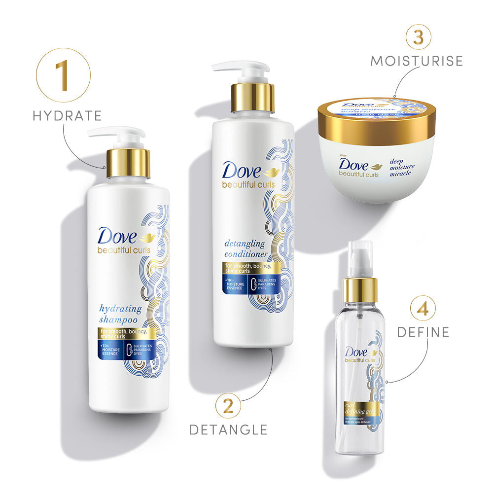 Dove Beautiful Curls Sulphate Free Hydrating Shampoo, With Tri-Moisture Essence For, Bouncy Curls, 380ml Buy at Indicrest Image 9