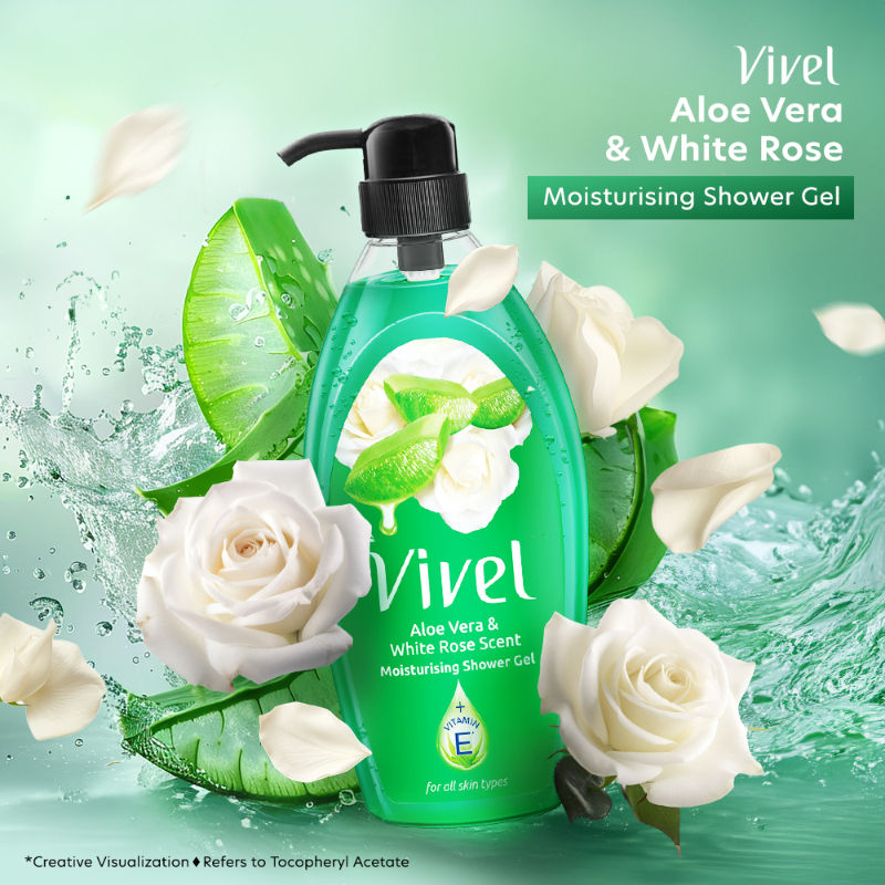 Vivel Aloe Vera & White Rose Scent Moisturizing Shower Gel, 895ml Buy at Indicrest Image 3