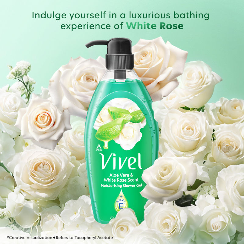 Vivel Aloe Vera & White Rose Scent Moisturizing Shower Gel, 895ml Buy at Indicrest Image 4