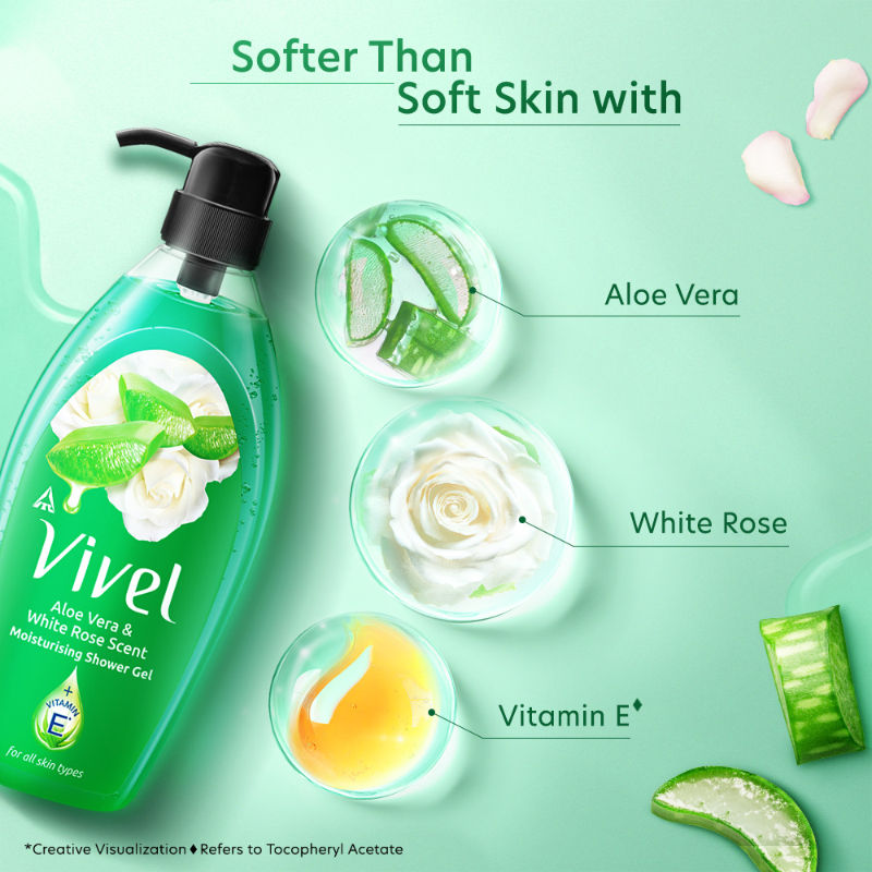 Vivel Aloe Vera & White Rose Scent Moisturizing Shower Gel, 895ml Buy at Indicrest Image 5