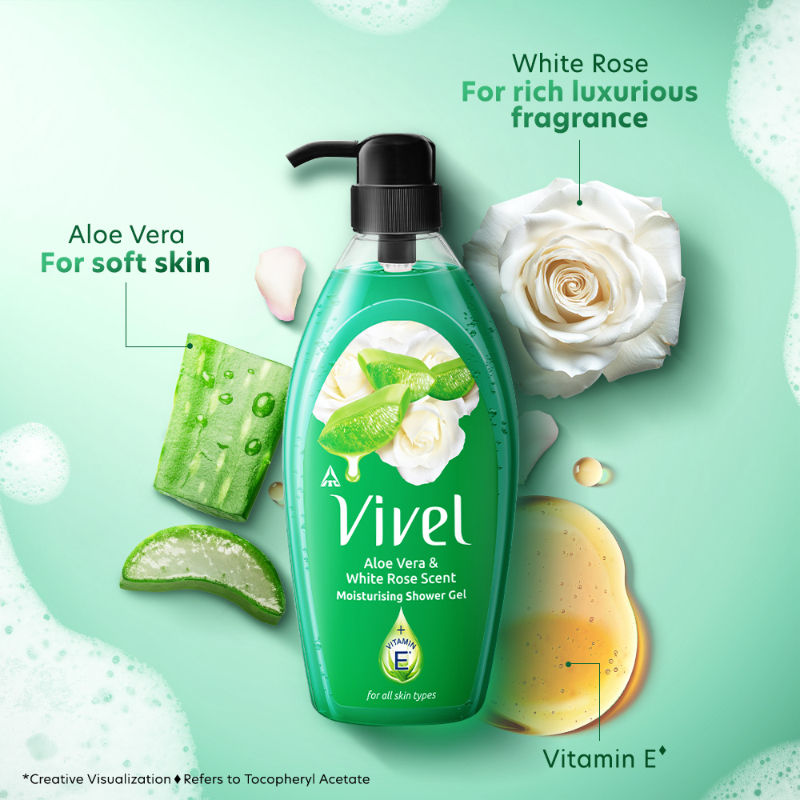 Vivel Aloe Vera & White Rose Scent Moisturizing Shower Gel, 895ml Buy at Indicrest Image 6